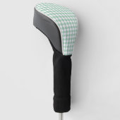 Groen Witte Checker Diamant Patroon Golfheadcover (Schuin)