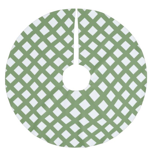 Groen Witte Checker Diamant Patroon Kerstboom Rok (Voorkant)
