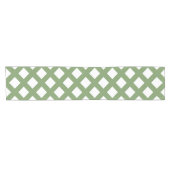Groen Witte Checker Diamant Patroon Korte Tafelloper (Horizontaal)