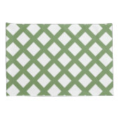 Groen Witte Checker Diamant Patroon Kussensloop (Achterkant-Rechts)