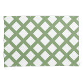 Groen Witte Checker Diamant Patroon Kussensloop (Voorkant-Rechts)