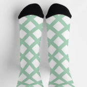 Groen Witte Checker Diamant Patroon Sokken (Top)