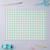 Groen Witte Checker Diamant Patroon Tissuepapier (Craft)