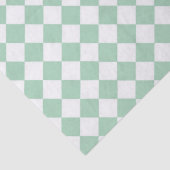 Groen Witte Checker Diamant Patroon Tissuepapier (Detail)