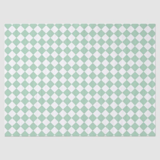 Groen Witte Checker Diamant Patroon Tissuepapier (Voorkant)