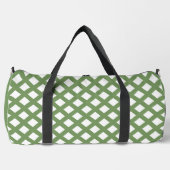 Groen Witte Checker Diamantpatroon Groot Plunjezak (Voorkant)