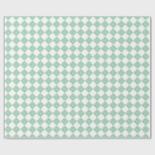 Groen Witte Checker Diamantpatroon Inpakpapier (Vlak)