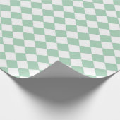 Groen Witte Checker Diamantpatroon Inpakpapier (Hoek)
