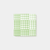 Groen Witte Checker Patchwork Patroon Post-it® Notes (Voorkant)