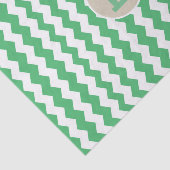 Groen Witte Chevron Patroon Monogram Beginletter Tissuepapier (Detail)