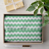 Groen Witte Chevron Patroon Monogram Beginletter Tissuepapier (Geschenk)