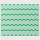 Groen Witte Chevron Zigzag Patroon Ontwerp  Cadeaupapier (Vlak)