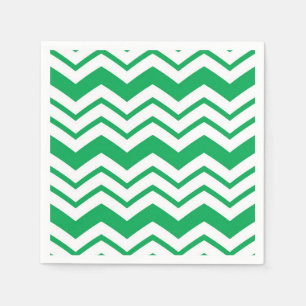 Groen Witte Chevron Zigzag Patroon Ontwerp Servet