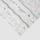 Groen Witte Chic Bloemige Verjaardag Tissuepapier (Detail)