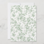 Groen Witte Chinoiserie Bruidsdouche Uitnodiging (Achterkant)