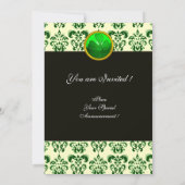 GROEN WITTE DAMASK MET SHAMROCK St Patrick's Day Kaart (Achterkant)