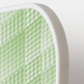 Groen Witte Dambord Abstract Patroon Pickleball Paddle (Links Detail)