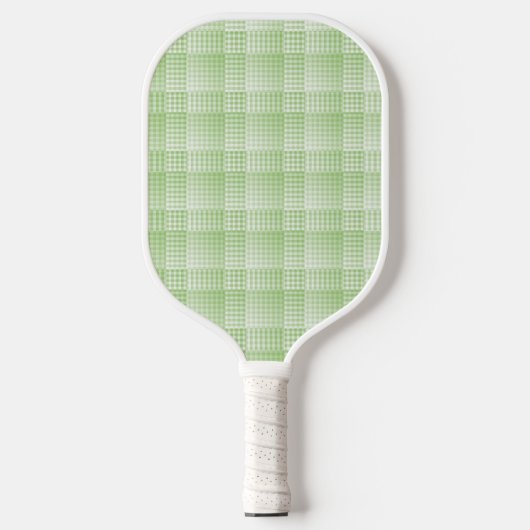 Groen Witte Dambord Abstract Patroon Pickleball Paddle (Voorkant)
