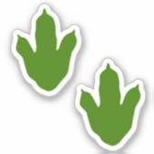 Groen + Witte dinosaurus Voetafdruk Birthday Envel Sticker (Voorkant)