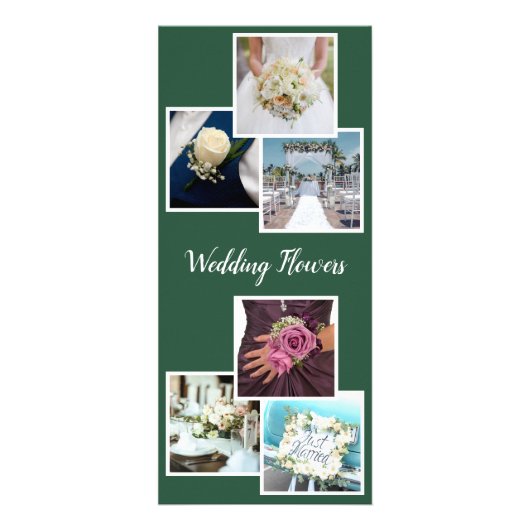 Groen & Witte Elegantie 💐 Trouwbloemen Bloemist Reclamekaart (Voorkant)