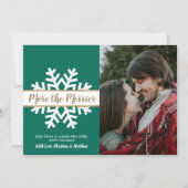 Groen-witte foto kerstbevruchting aankondiging (Voorkant)