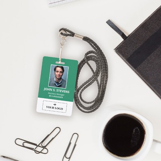 Groen Witte Foto & Logo Personeels-ID Badge