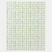 Groen Witte Geruite Fleece Deken (Voorkant)