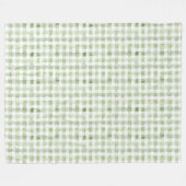 Groen Witte Geruite Fleece Deken (Voorkant (Horizontaal))
