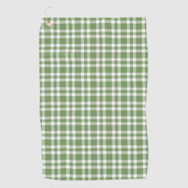 Groen Witte Geruite Patroon Golfhanddoek