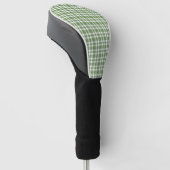 Groen Witte Geruite Patroon Golfheadcover (Schuin)