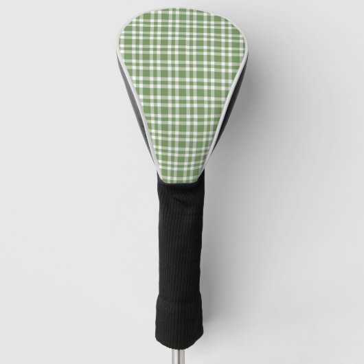 Groen Witte Geruite Patroon Golfheadcover (Voorkant)