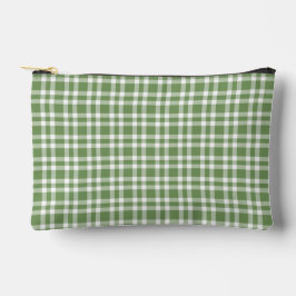 Groen Witte Geruite Patroon Klein Etui