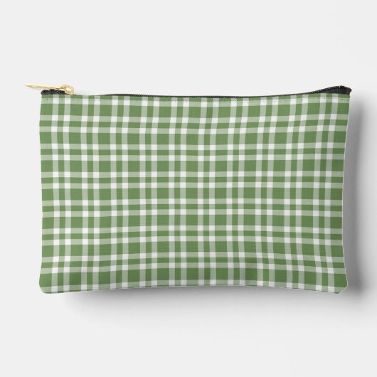 Groen Witte Geruite Patroon Klein Etui (Voorkant)