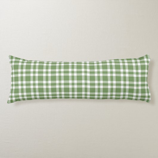 Groen Witte Geruite Patroon Lichaamskussen (Voorkant)