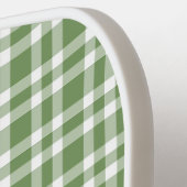 Groen Witte Geruite Patroon Pickleball Paddle (Links Detail)