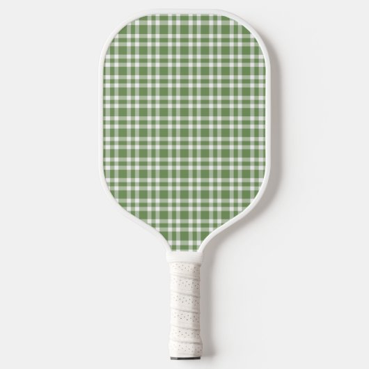 Groen Witte Geruite Patroon Pickleball Paddle (Voorkant)