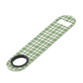 Groen Witte Geruite Patroon Speed Flessenopener (Voorkant Gekanteld)