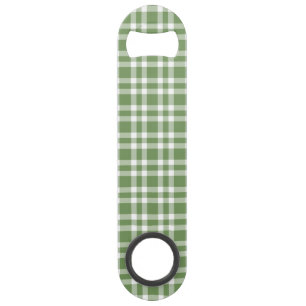 Groen Witte Geruite Patroon Speed Flessenopener