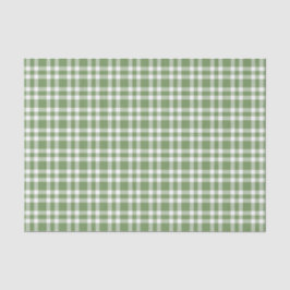 Groen Witte Geruite Patroon Tissuepapier
