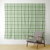Groen Witte Geruite Patroon Wandkleed (In Situ (horizontaal))