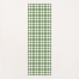 Groen Witte Geruite Patroon Yogamat