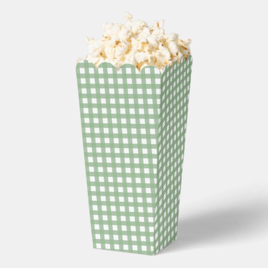 Groen & Witte Geruite Popcorn Favor Doos Bedankdoosjes (Popped)