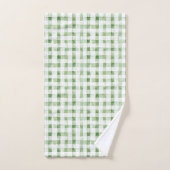 Groen Witte Geruite Strepen Bad Handdoek (Handdoek)