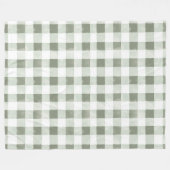 Groen Witte Geruite Strepen Fleece Deken (Voorkant (Horizontaal))