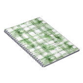 Groen Witte Geruite Strepen Notitieboek (Rechterzijde)
