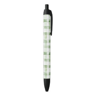 Groen Witte Geruite Strepen Zwarte Inkt Pen