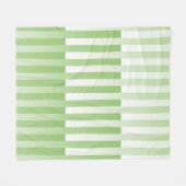 Groen Witte Gestreepte Patroon Fleece Deken (Voorkant (Horizontaal))
