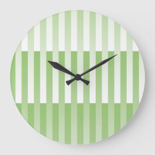 Groen Witte Gestreepte Patroon Grote Klok