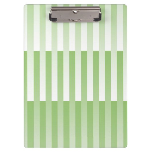 Groen Witte Gestreepte Patroon Klembord (Voorkant)