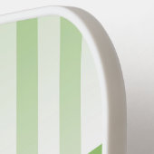Groen Witte Gestreepte Patroon Pickleball Paddle (Links Detail)